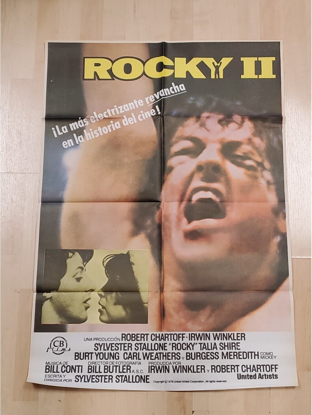 ROCKY II 1979 ORIGINAL 27.5" x 39" MOVIE POSTER SYLVESTER STALLONE In Spanish